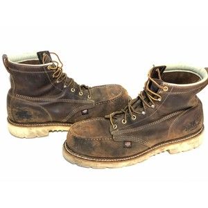 Men's Brown Leather Work Boots
